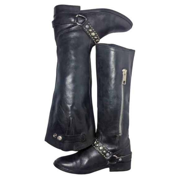 Golden Goose Black Leather Motorcycle Boots Size 6 - Picture 6 of 8